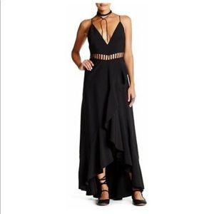 Black long dress with cut outs